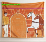 Hermès Inspired Orange Flannel Throw Blanket – Wall Hanging Decor IMG_5496